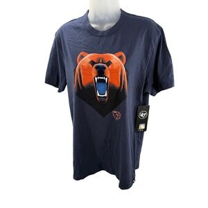 47 Brand Chicago Bears Mens Realistic Mascot  Blue Tee Shirt Medium NEW